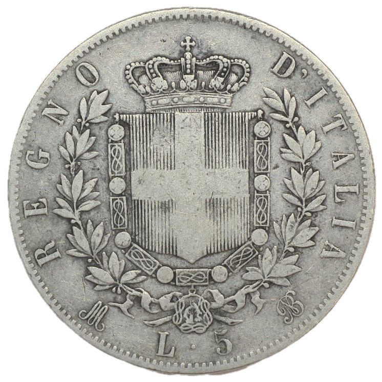 Italie - Victor Emmanuel II (1861-1878), 5 Lires, 1870