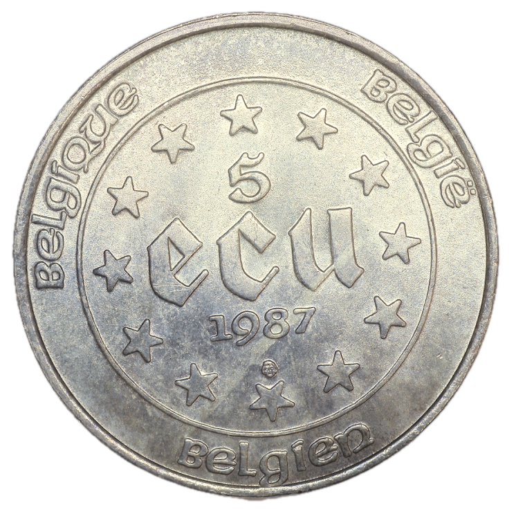 Belgique - Baudoin (1930-1993), 5 Ecu, 1987
