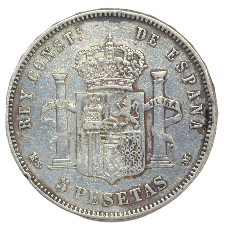 Espagne - Alfonse XII (1874-1885), 5 Pesetas, 1883