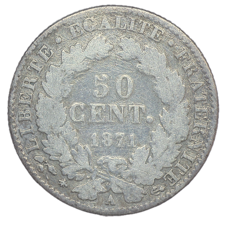 France - IIIe République (1870-1940), 50 centimes, 1871, A (Paris)