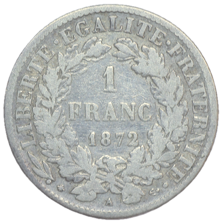 France - IIIe République (1870-1940), 1 Franc, 1872, A (Paris)
