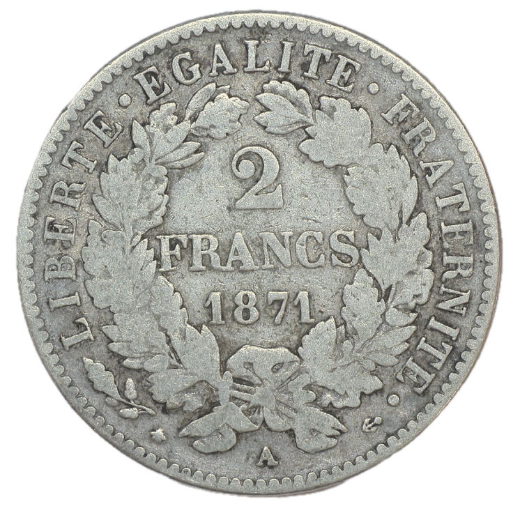 France - IIIe République (1870-1940), 2 Francs, 1871, A (Paris)