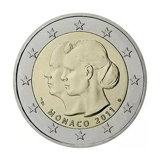 2011 - Monaco, 2 euros, mariage du Prince Albert et de Charlène Wittstock