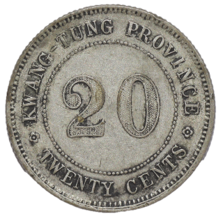 Chine - République (1912-1949), Province Kwang-Tung, 2 jiao, 1920