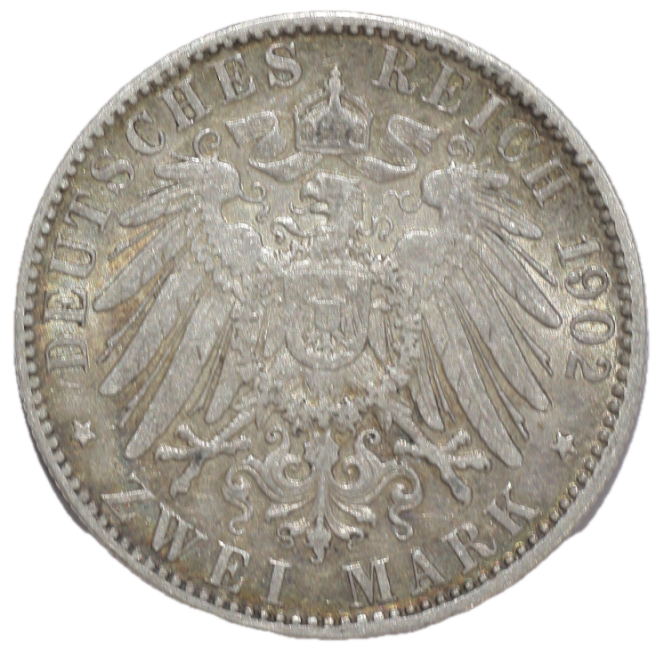 Allemagne - Ville Hanséatique libre de Hambourg, 2 Mark, 1902, J (Hambourg)