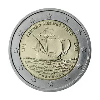 2011 - Portugal, 2 Euros 500e anniversaire de la naissance de Fernão Mendes Pinto