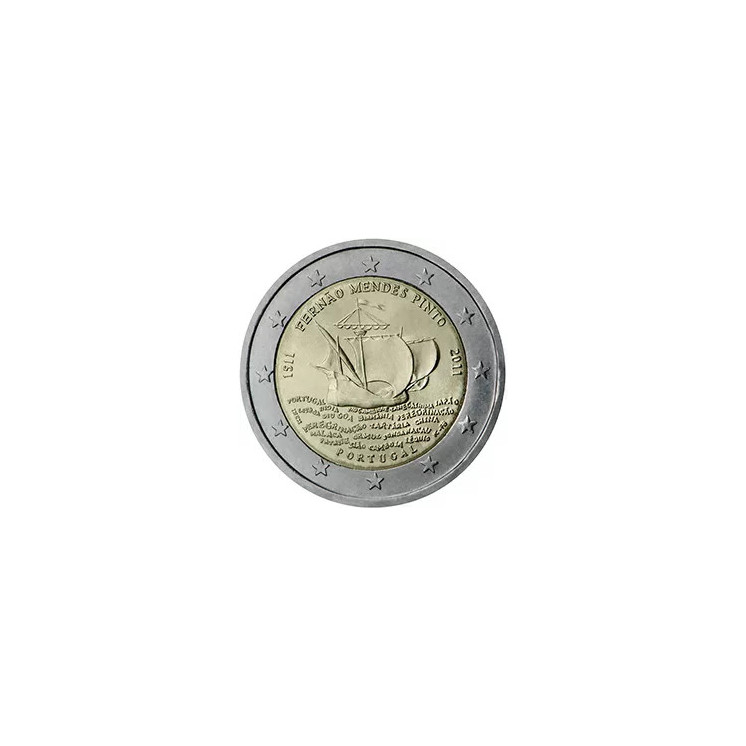 2011 - Portugal, 2 Euros 500e anniversaire de la naissance de Fernão Mendes Pinto