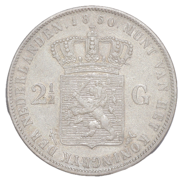 Pays-Bas - Guillaume III (1849-1890), 2 1/2 Gulden, 1850