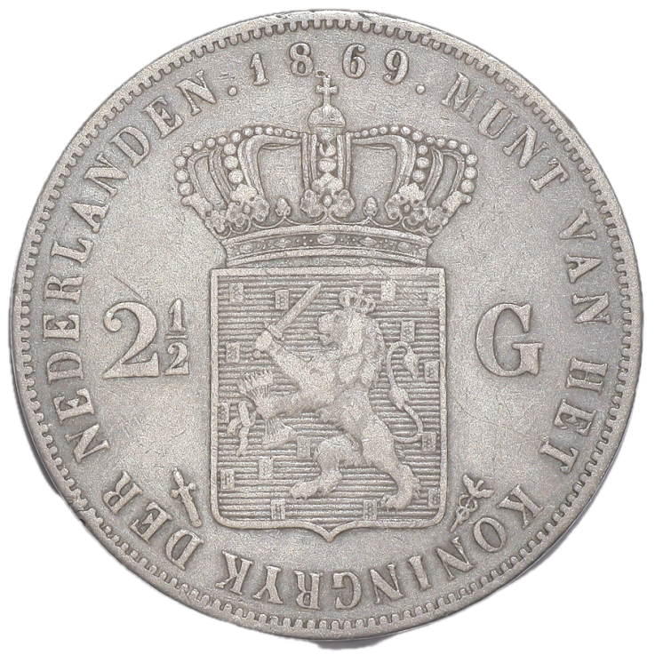 Pays-Bas - Guillaume III (1849-1890), 2 1/2 Gulden, 1869