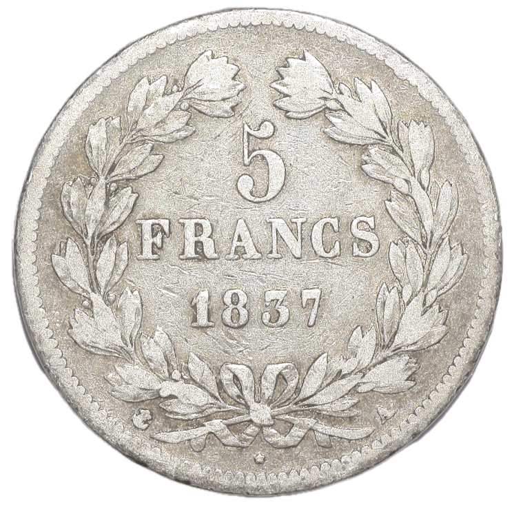 France - Louis-Philippe Ier (1830-1848), 5 Francs, 1837, A (Paris)