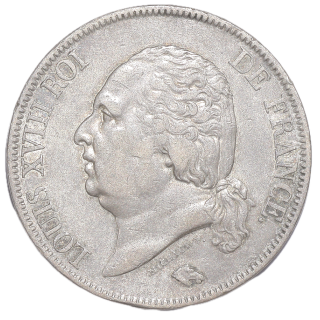 France - Louis XVIII (1814-1824), 5 Francs, 1823, Q (Perpignan)