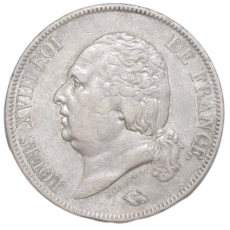 France - Louis XVIII (1814-1824), 5 Francs, 1823, Q (Perpignan)