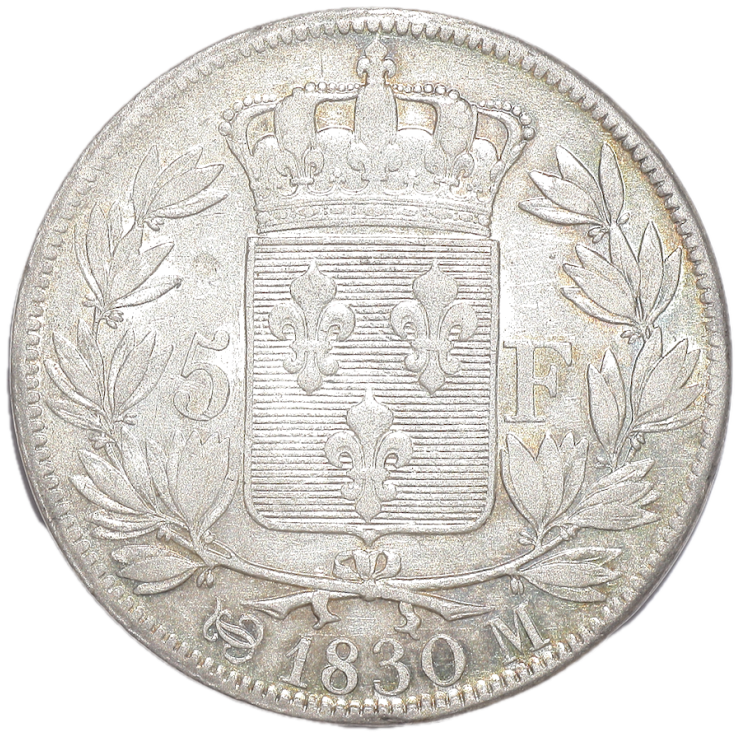France - Charles X (1824-1830), 5 Francs, 1830, M (Toulouse)