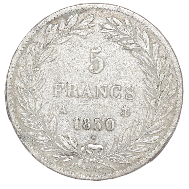 France - Louis-Philippe (1830-1848), 5 Francs, 1830, A (Paris), Tranche en relief