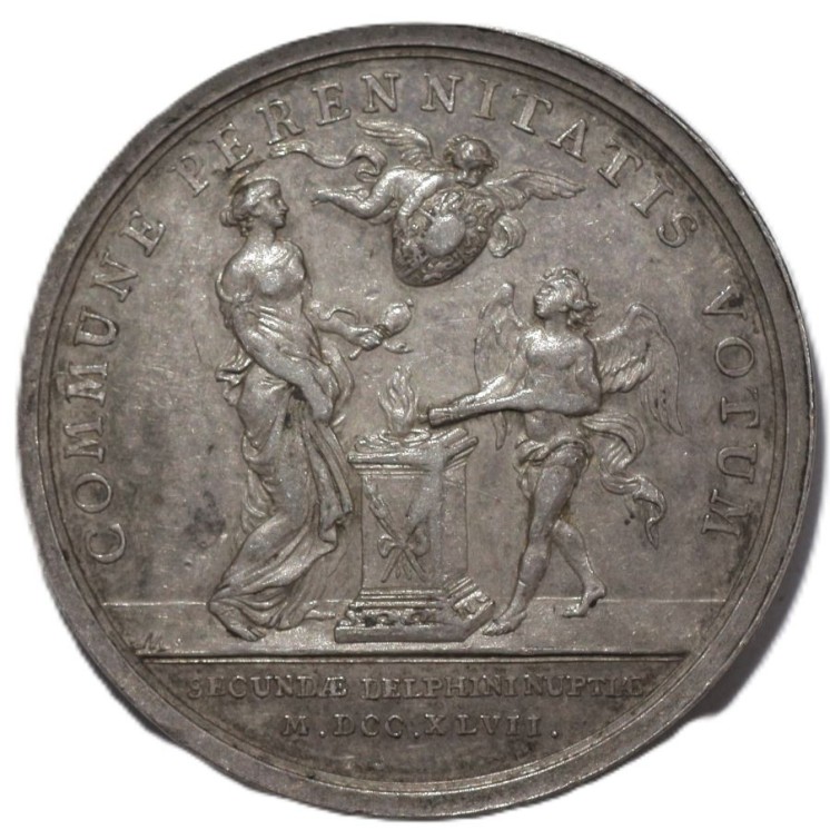 France - Louis XV (1715-1774), Jeton, Second mariage du dauphin