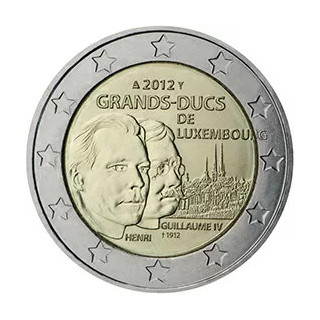 2012 - Luxembourg, 2 euros Grand-Duc Henri et Grand-Duc Guillaume IV