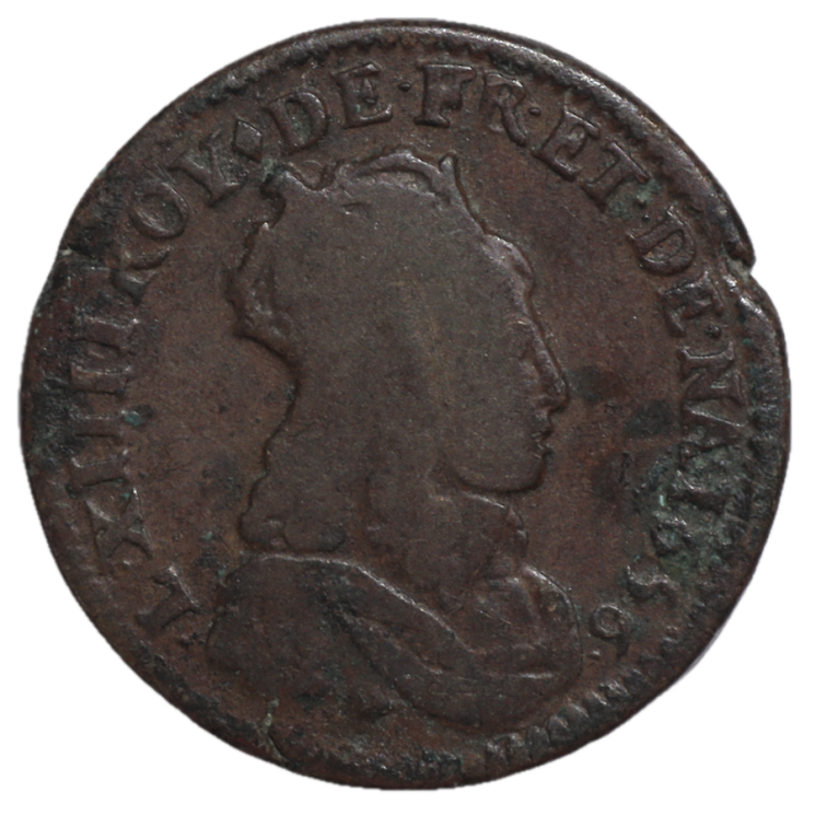 France - Louis XIV (1643-1715), Liard de France, 1656, D (Lyon)