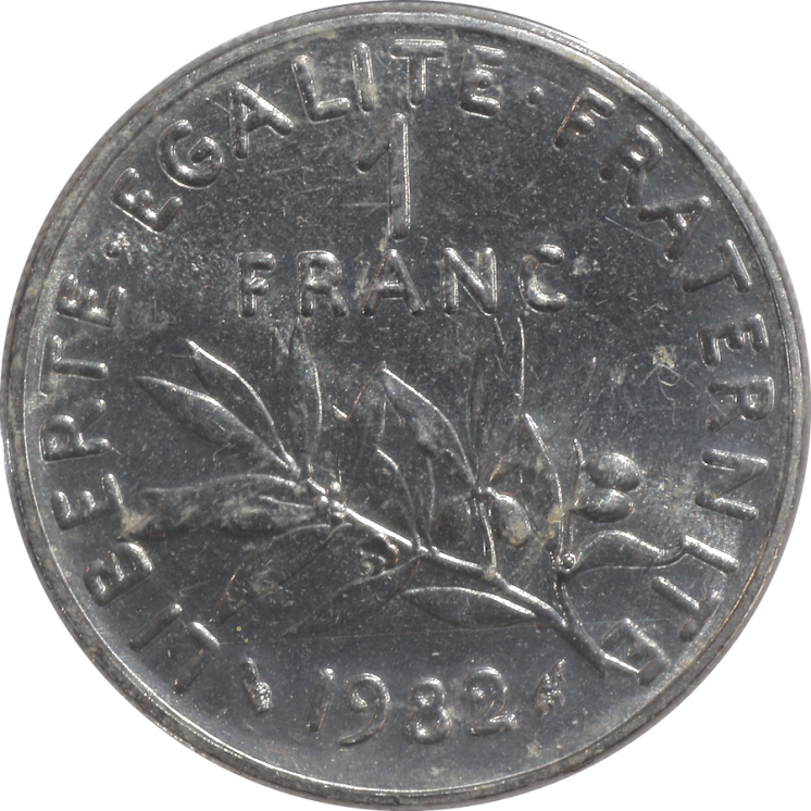 France - Ve République (1958-présent), 1 Franc, 1982, BE sous scellé