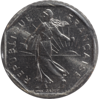 France - Ve République (1958-présent), 2 Francs, 1982, BE sous scellé