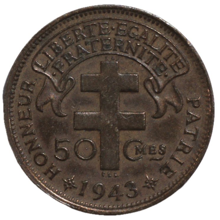 France - France Libre (1940-1945), 50 centimes, 1943