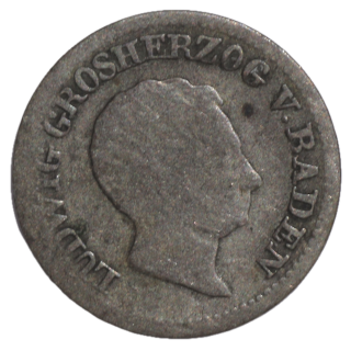 Allemagne - Ludwig Ier Baden (1825-1848), 3 Kreuzer, 1830