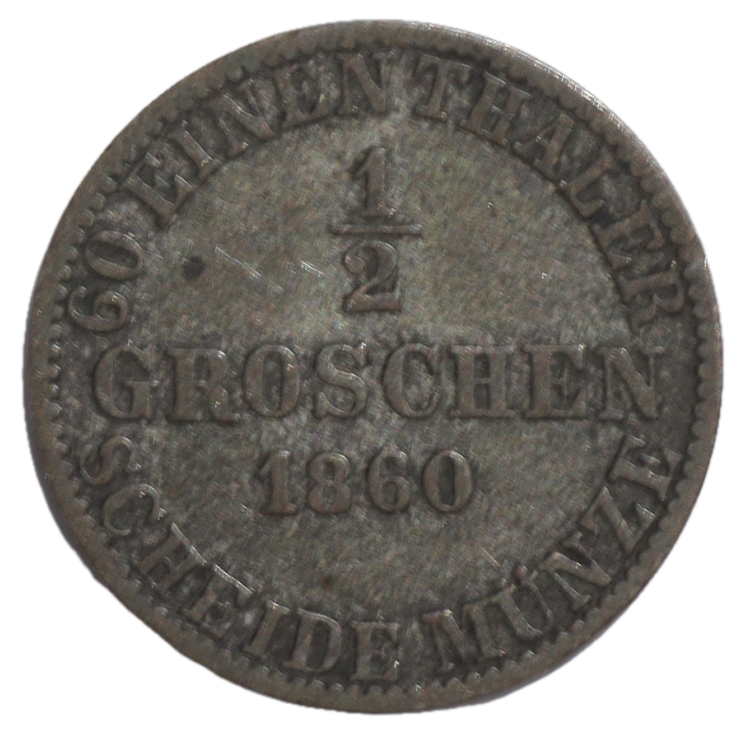 Allemagne - Duché de Brunswick, Guillaume IV (1830-1884), 1/2 Groschen, 1860