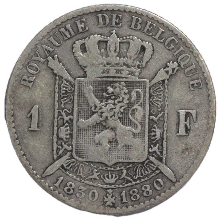 Belgique - Leopold I et Leopold II (1830-1880), 1 Franc, 1880