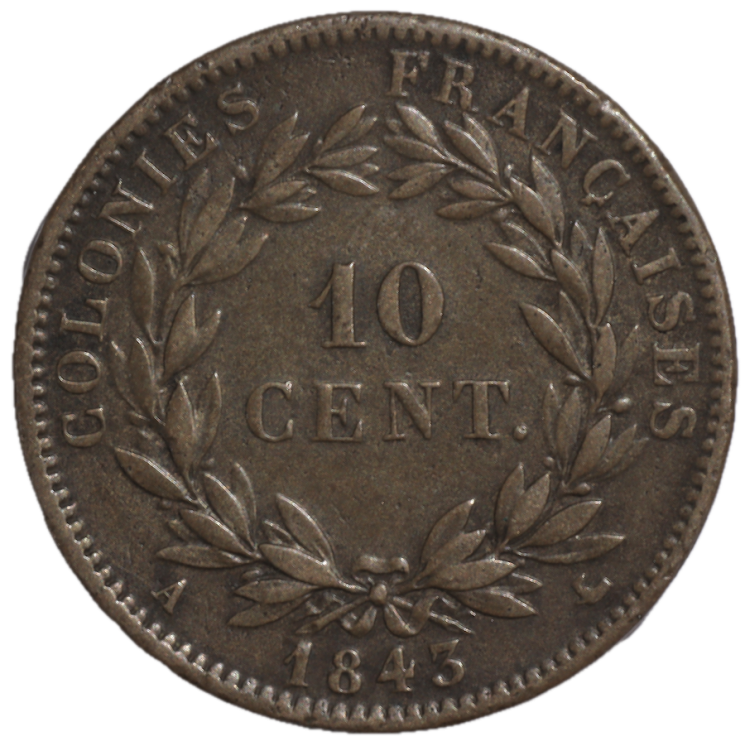 France - Louis Philippe Ier (1830-1848), 10 cent colonies, 1843