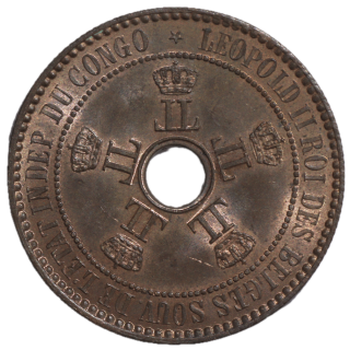 Congo Belge - Leopold II (1885-1908), 5 centimes, 1887