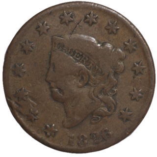 Etats-Unis - République (1776-présent), 1 Cent, 1826