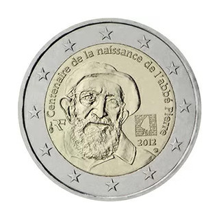 2012 - France, 2 Euros 100e anniversaire de la naissance de l’abbé Pierre