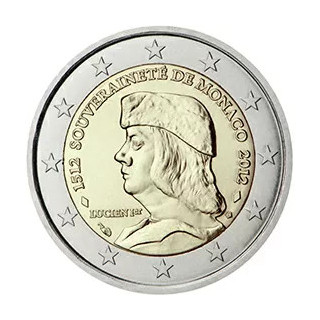 2012 - Monaco, 2 euros, 500e anniversaire de la souveraineté de Monaco, obtenue par Lucien Ier Grimaldi