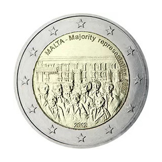 2012 - Malte, 2 Euros représentation majoritaire 1887