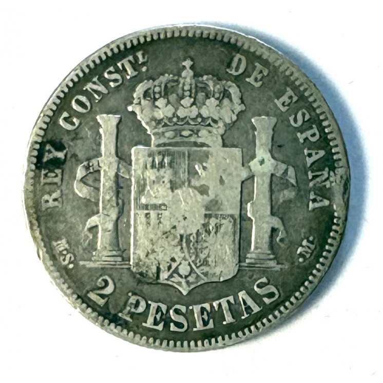 1 Peseta Alfonso XII 1882, Espagne