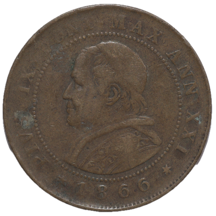 Vatican - Pie IX (1846-1878), 2 Soldi, 1866