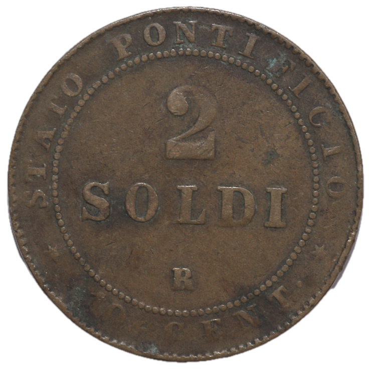 Vatican - Pie IX (1846-1878), 2 Soldi, 1866