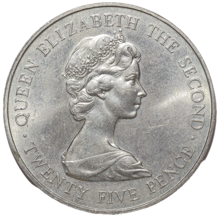 Guernesey - Élisabeth II (1952-2022), 25 Pence, 1978, Visite Royal