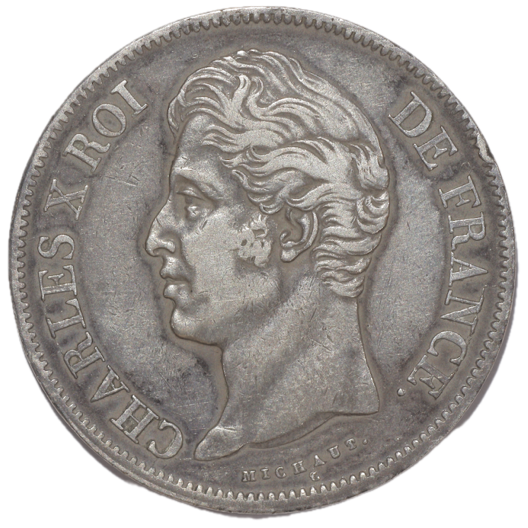 France - Charles X (1824-1830), 5 Francs, 1828, L (Bayonne)