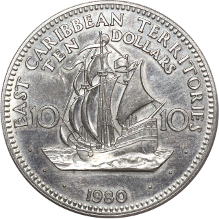 Antilles Britanniques - Elizabeth II (1962-2022), 10 Dollars, 1980