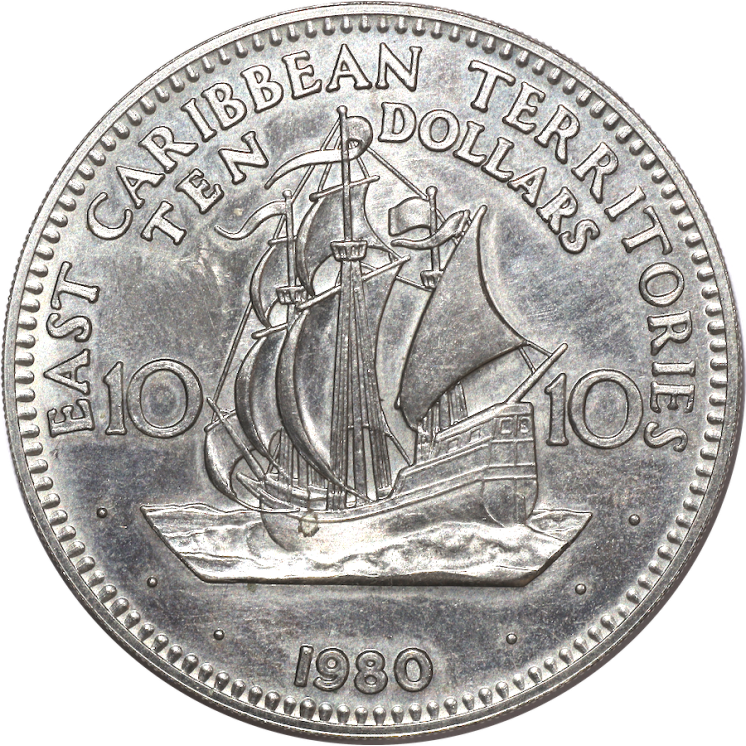 Antilles Britanniques - Elizabeth II (1962-2022), 10 Dollars, 1980