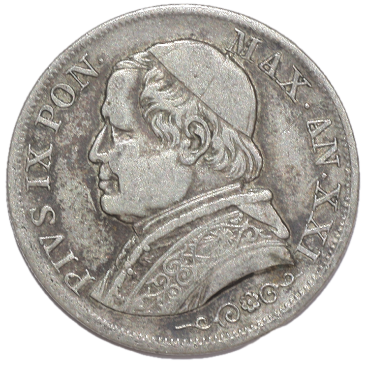 Vatican - Pie IX (1846-1878), 1 Lira, 1866, R (Rome)