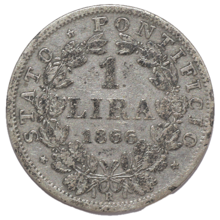 Vatican - Pie IX (1846-1878), 1 Lira, 1866, R (Rome)