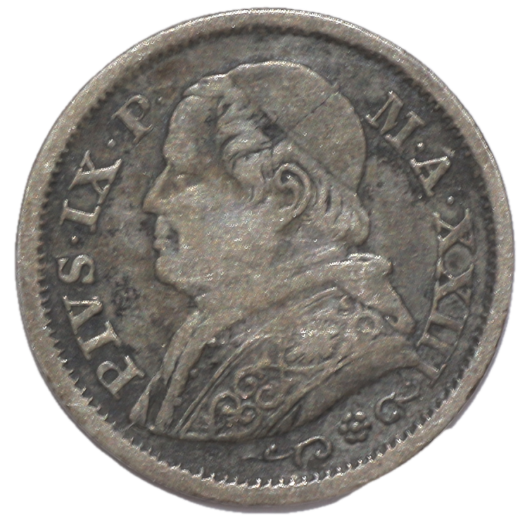 Vatican - Pie IX (1846-1878), 10 Soldi, 1868, R (Rome)