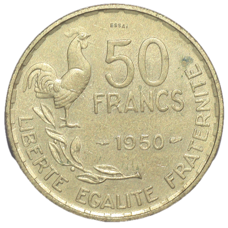 France - IVe République (1946-1958), Essai de 50 Francs, 1950