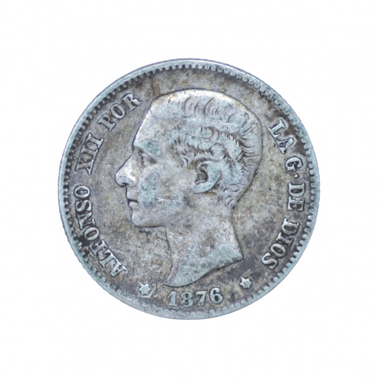 1 Peseta, Alfonso XII, Espagne 1876