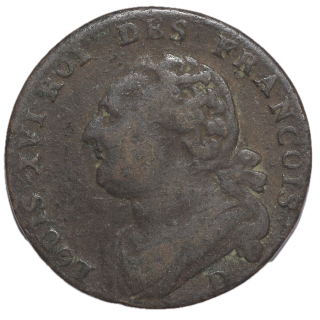 France - Louis XVI (1774-1793), 12 deniers, 1792, D (Lyon)