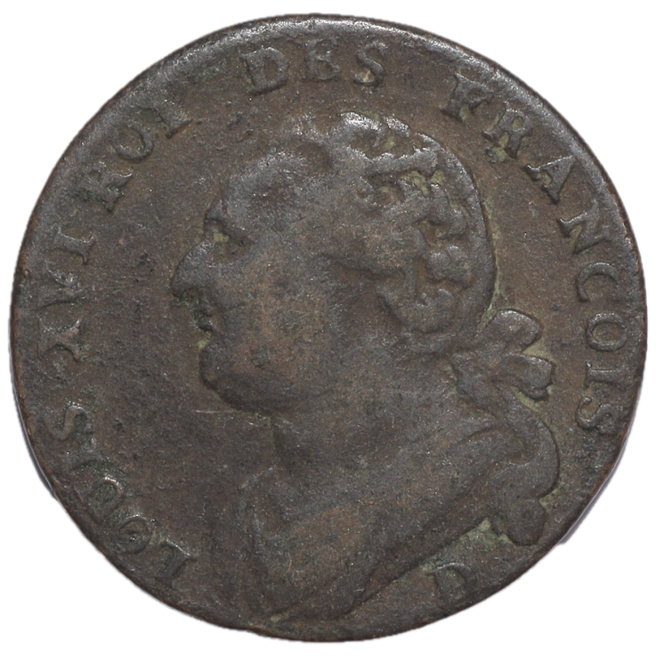 France - Louis XVI (1774-1793), 12 deniers, 1792, D (Lyon)
