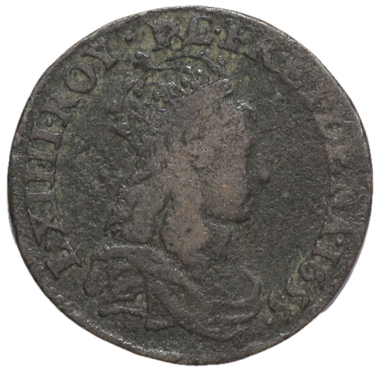 France - Louis XIV (1643-1715), Liard de France, 1655, A (Paris)