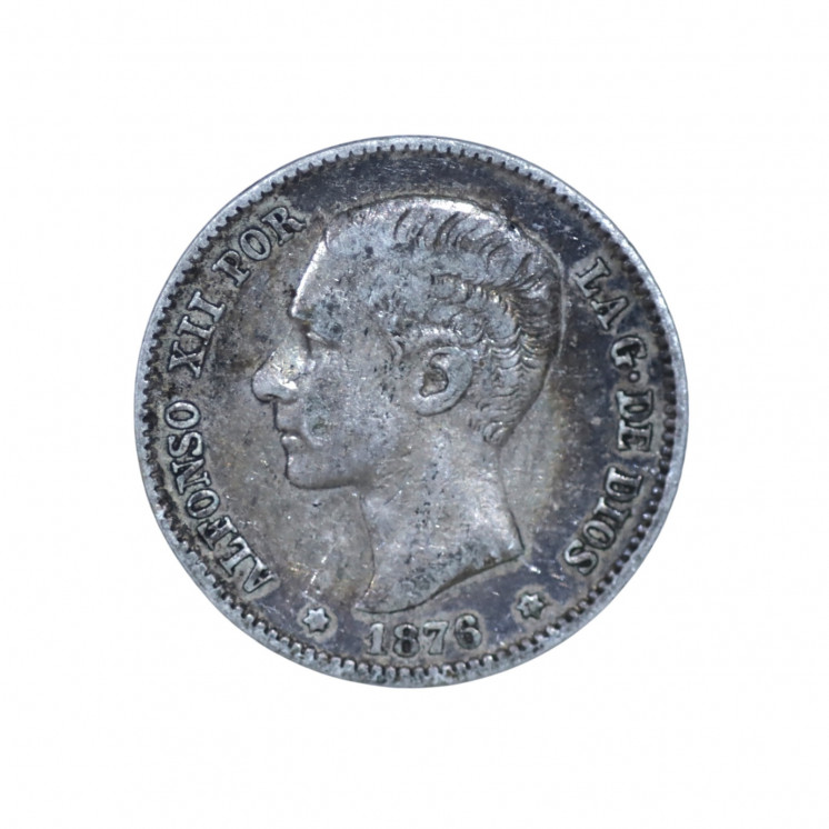 1 Peseta, Alfonso XII, Espagne 1876