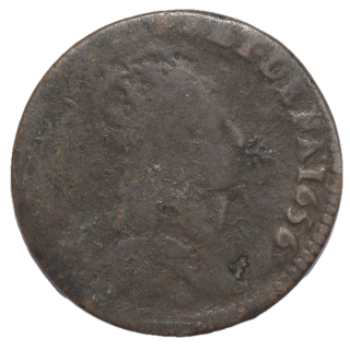 France - Louis XIV (1643-1715), Liard de France, 1656, E (Meung sur Loire)